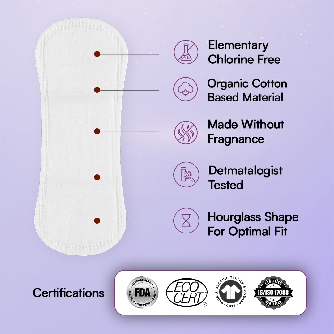Flawsome Sensitive Sanitary Pads - Pack of 40 Pads (XXL) - Certified 100% Rash-Free by Gynecologist - Natural Plant Top Sheet - No Fragrance, No Chlorine - With Disposal Bags