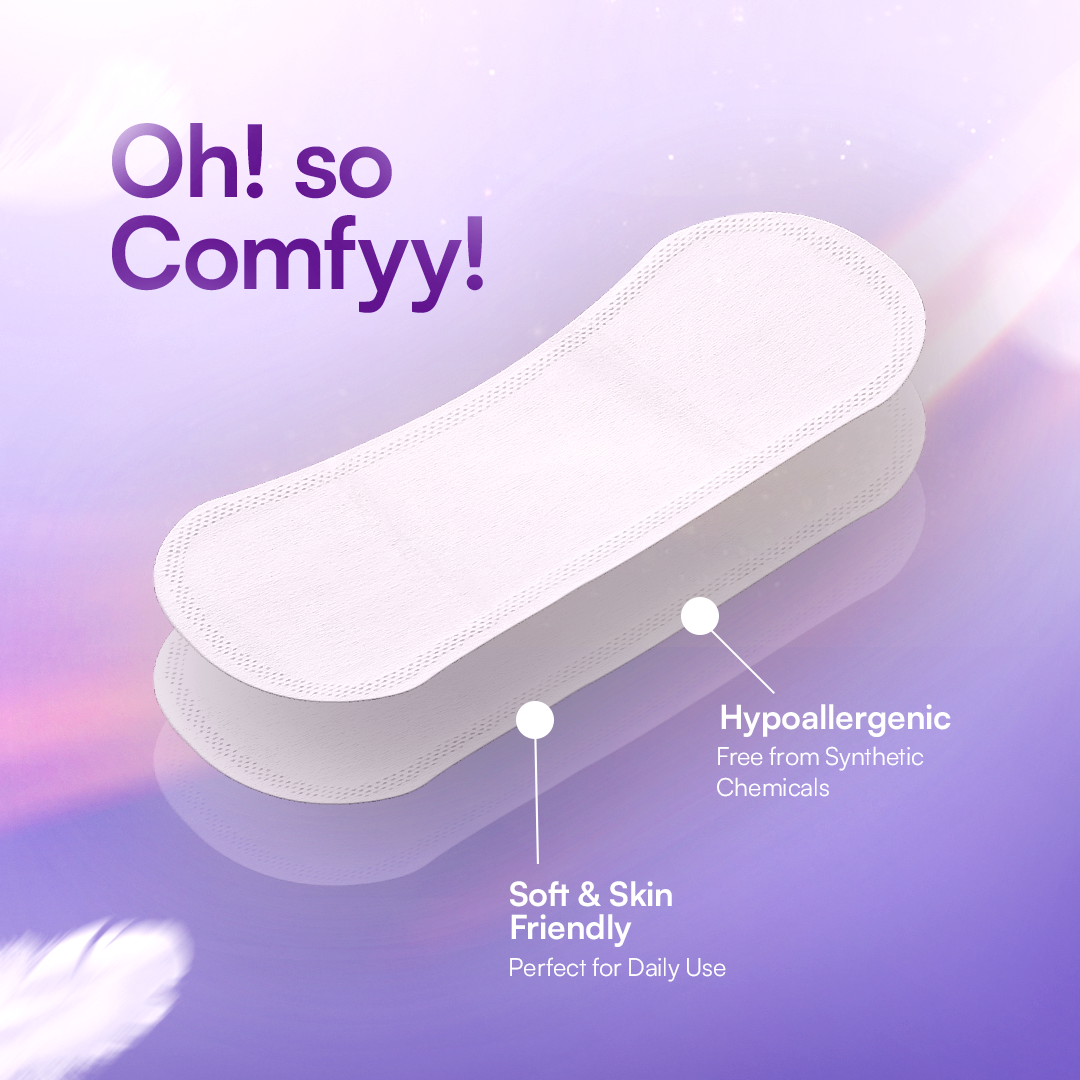 Sensitive Sanitary Pads - Pack of 50 Pads (L) - Natural Plant Top Sheet, Rash Free, Gynecologist Certified, Ultra Soft, With Disposal Bags