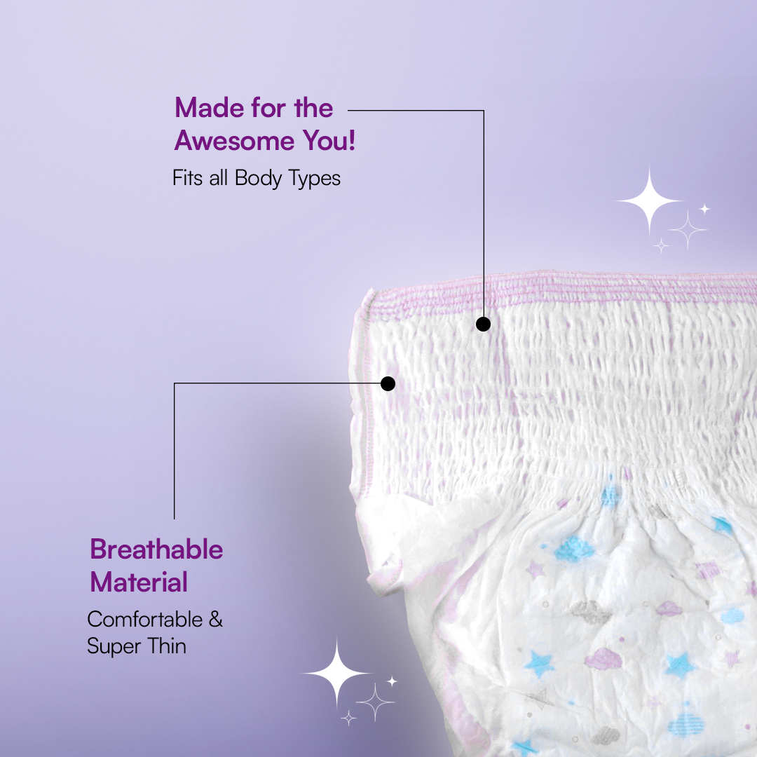 Flawsome Ultra Absorbent Disposable Period Panties for Women | 4 Pcs | L-XL| 360° Leakproof Protection | Heavy Flow Periods |Maternity Pads after Delivery| Rash-Free, Overnight Period Pants | Breathable |(Pack 8)