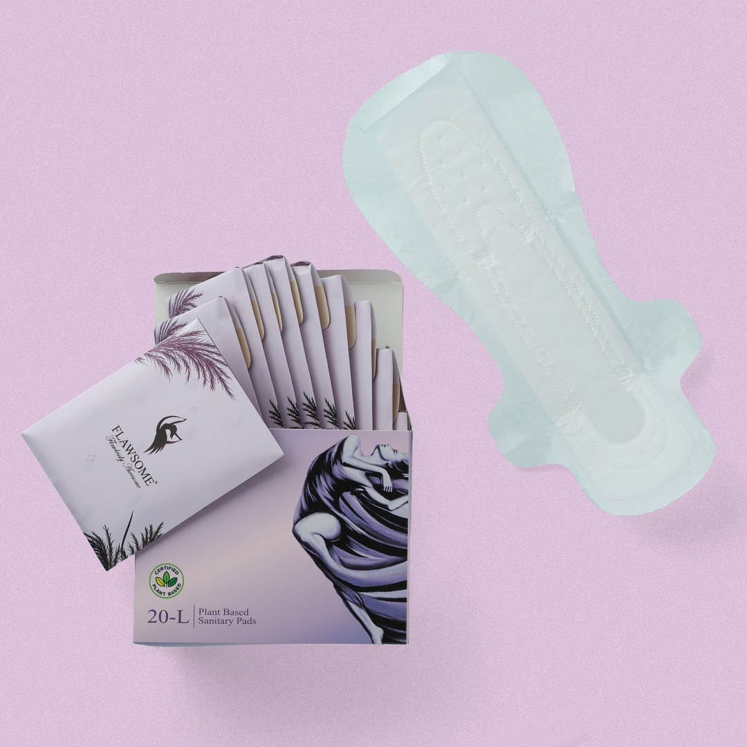 Flawsome Period Combo for Women | L Cotton Sanitary Pads (Pack of 30) + Cotton Panty Liners (Pack of 30) + Disposable Period Panties Size L (Pack of 4) | Ultra-Thin, Rash-Free, Toxin-Free, Leak-Proof | With Disposal Cover | For Sensitive Skin