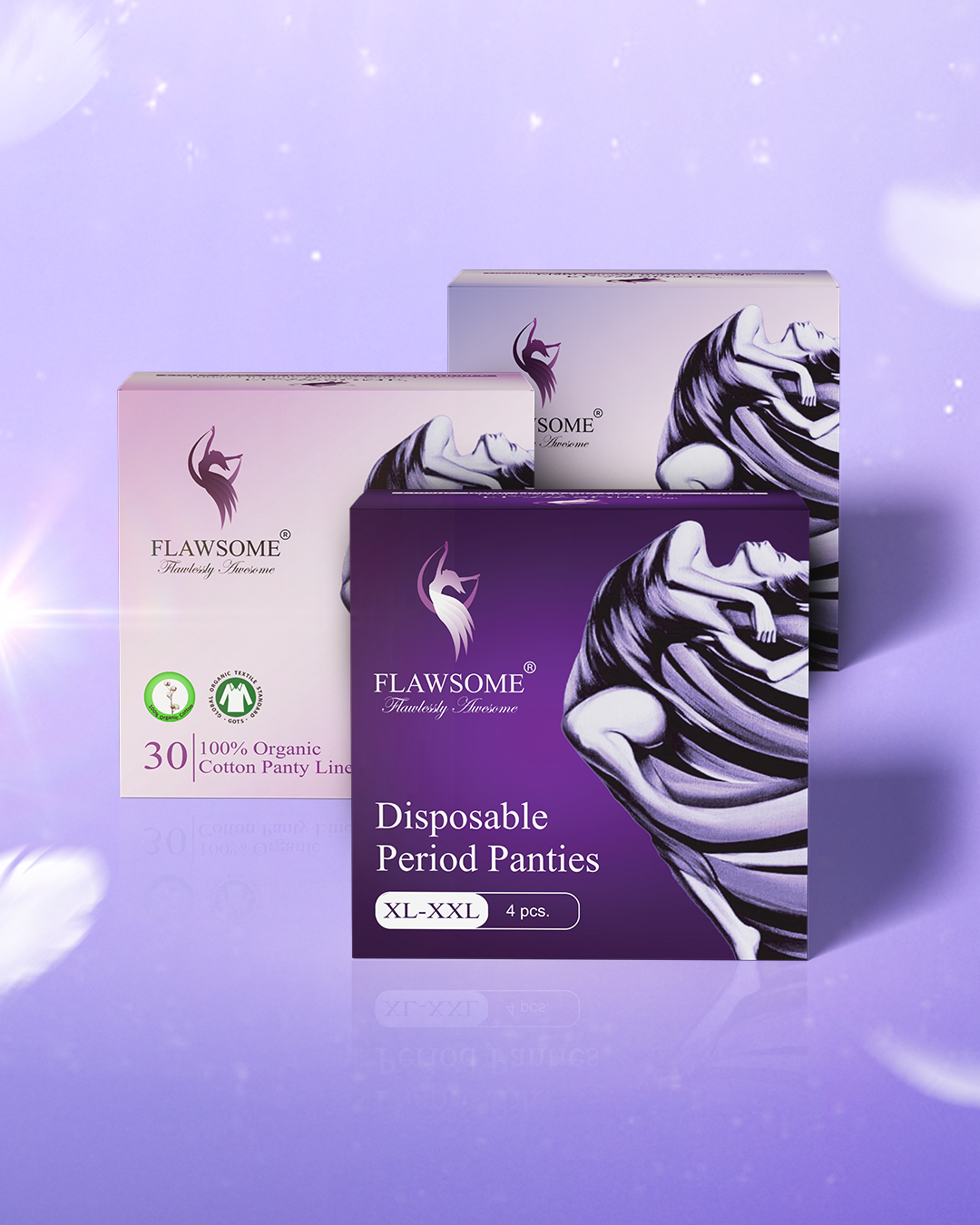 Flawsome 100% Organic Sanitary Pads | High Absorption | Cotton Sanitary Pads | Soft and Rash Free | Toxin-Free (Liner -30 Pads-10, XXL)