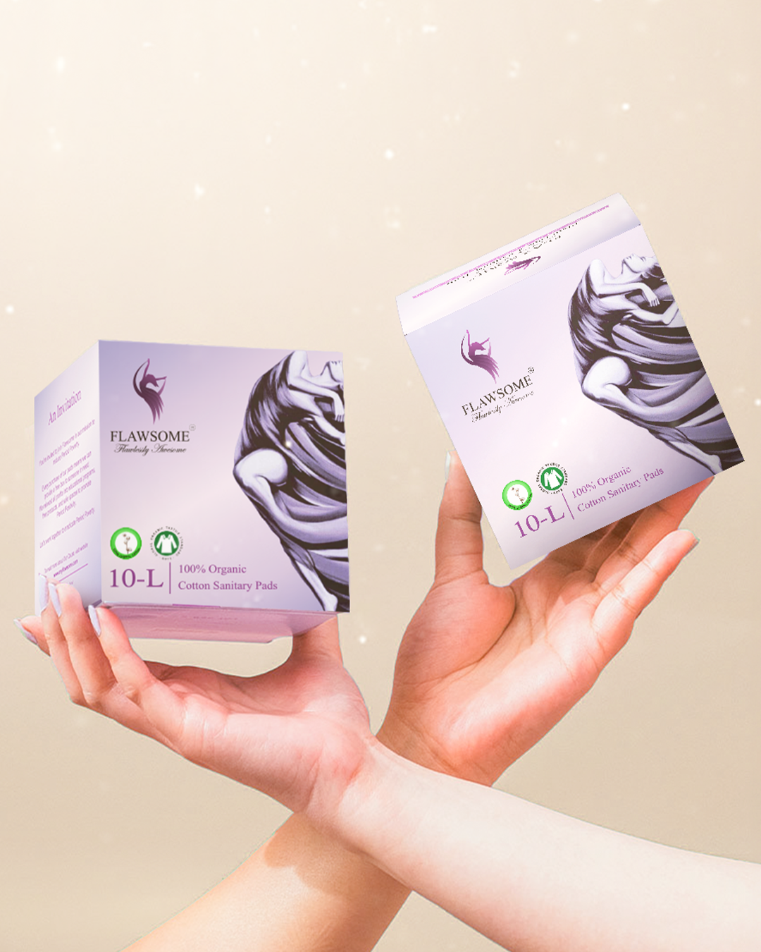 Flawsome 100% Organic Sanitary Pads | High Absorption | Cotton Sanitary Pads | Soft and Rash Free | Toxin-Free (Liner -30 Pads-30, XXL)