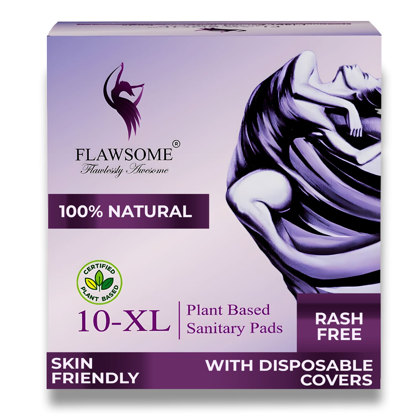 Flawsome - Plant Based Sensitive Sanitary Pads (Pack of 10/20/30)