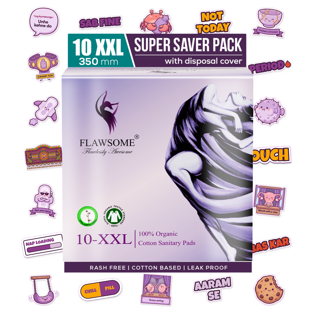 Flawsome 100% Organic Cotton Pads
