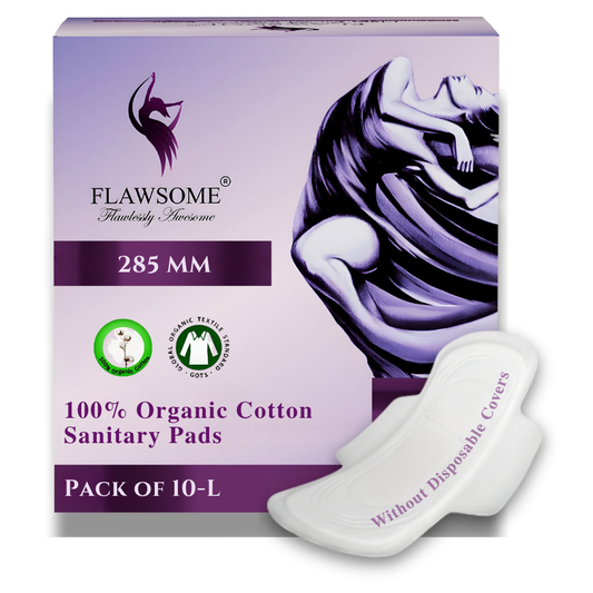 Flawsome - 100% Organic Cotton Sanitary Pads (Pack of 10/20/30)