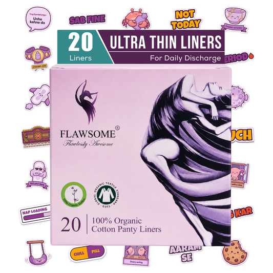 Special Edition - Flawsome 100% Organic Cotton Panty Liners (Pack of 20/30/60/90)