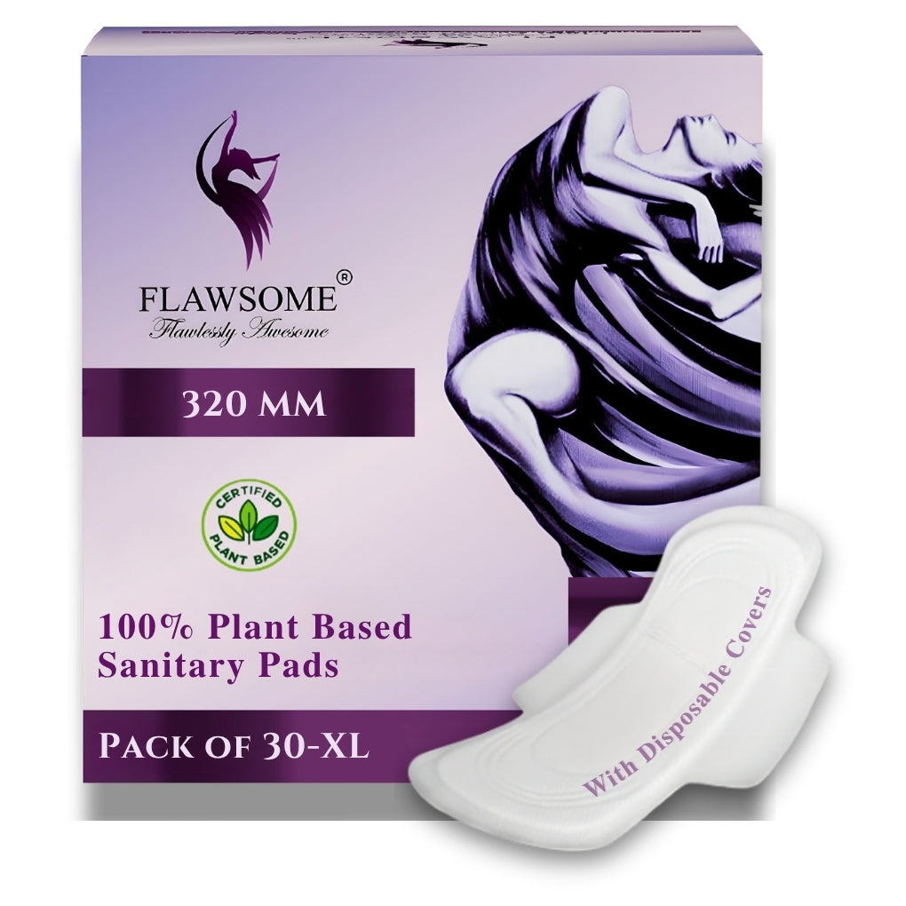 Chemical-Free Safe Sanitary Pads (L, Pack of 10/20/30) Plant Based – Rash-Free, Gynecologist-Certified, Ultra Soft