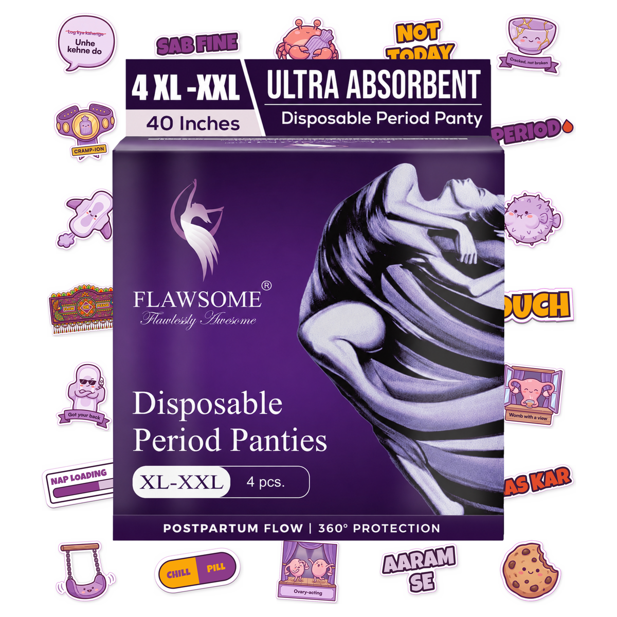 Special Edition - Flawsome Disposable Period Panties (With Sticker Pack)