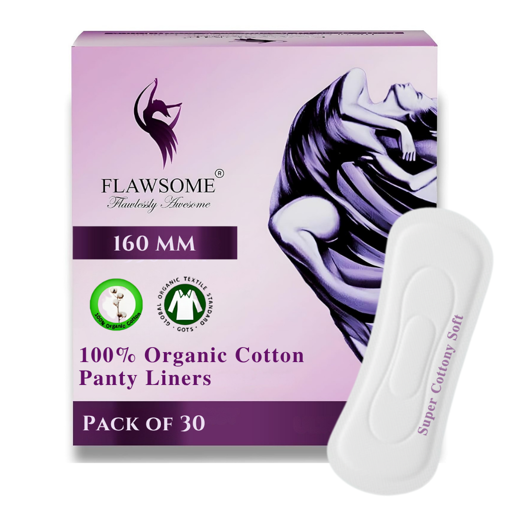 Flawsome - 100% Organic Cotton Panty Liners (Pack of 30)