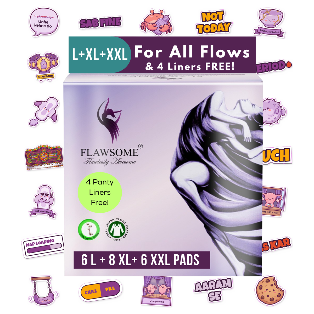 Flawsome 100% Organic Cotton Pads