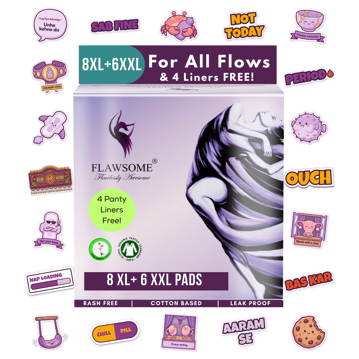 Flawsome 100% Organic Cotton Pads