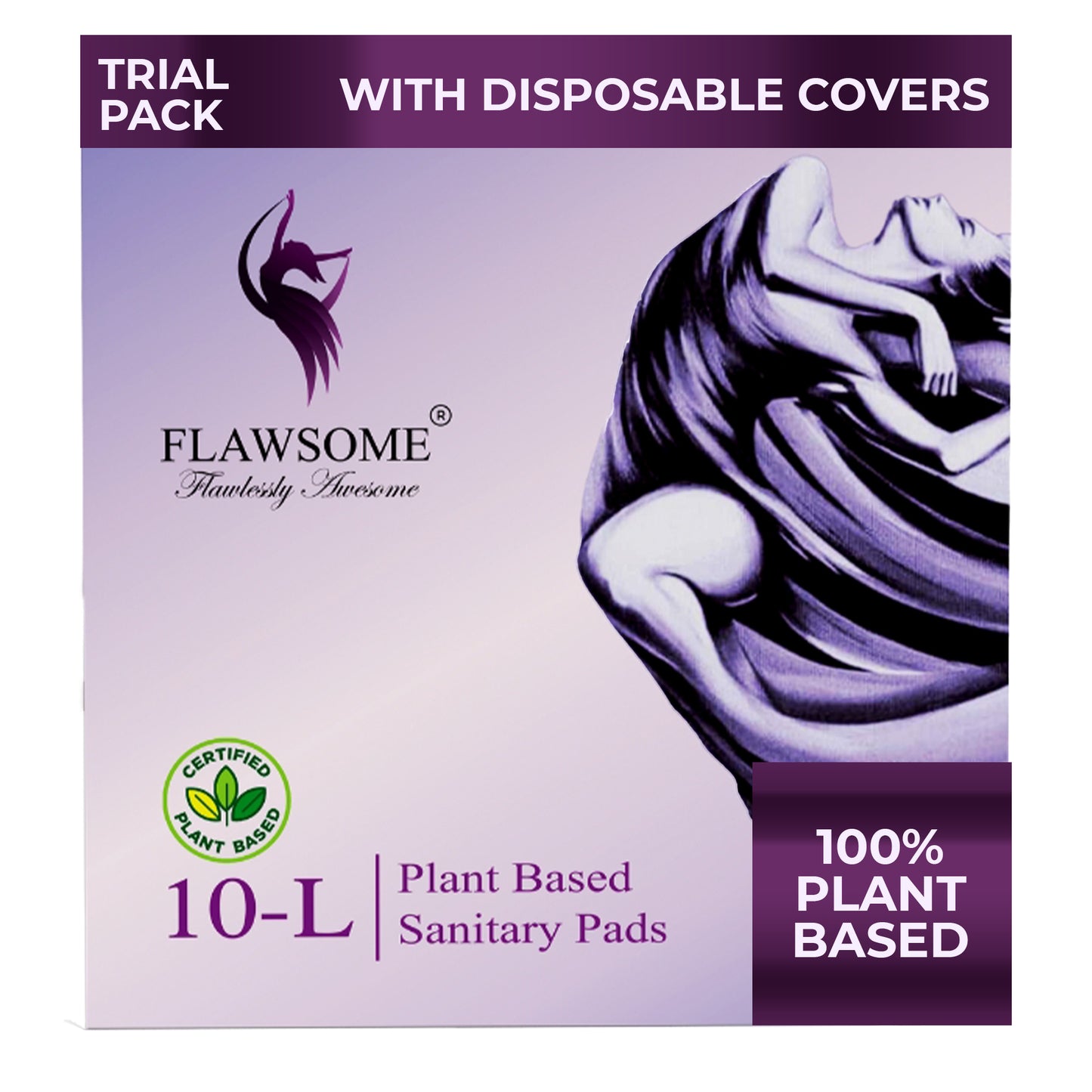 Flawsome - Plant Based Sensitive Sanitary Pads (Pack of 10/20/30)
