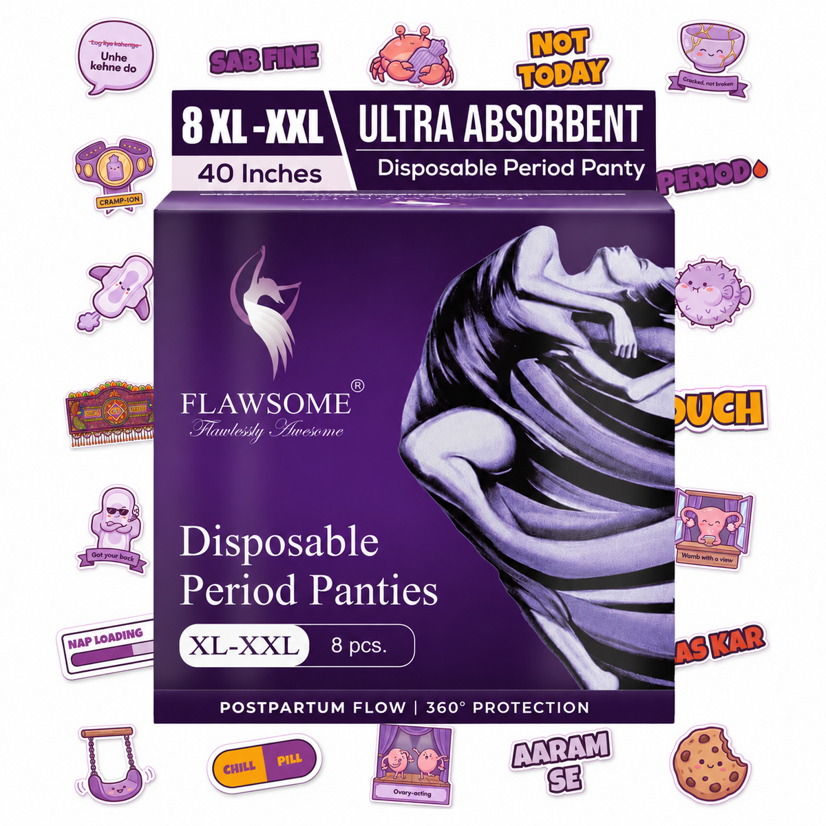 Special Edition - Flawsome Disposable Period Panties (With Sticker Pack)