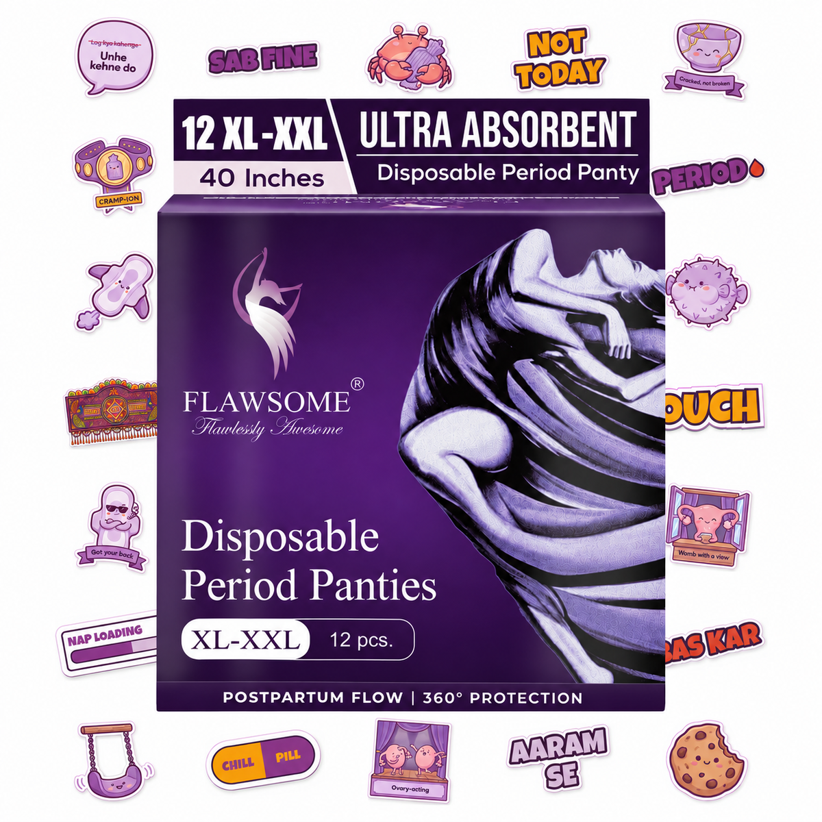 Special Edition - Flawsome Disposable Period Panties (With Sticker Pack)