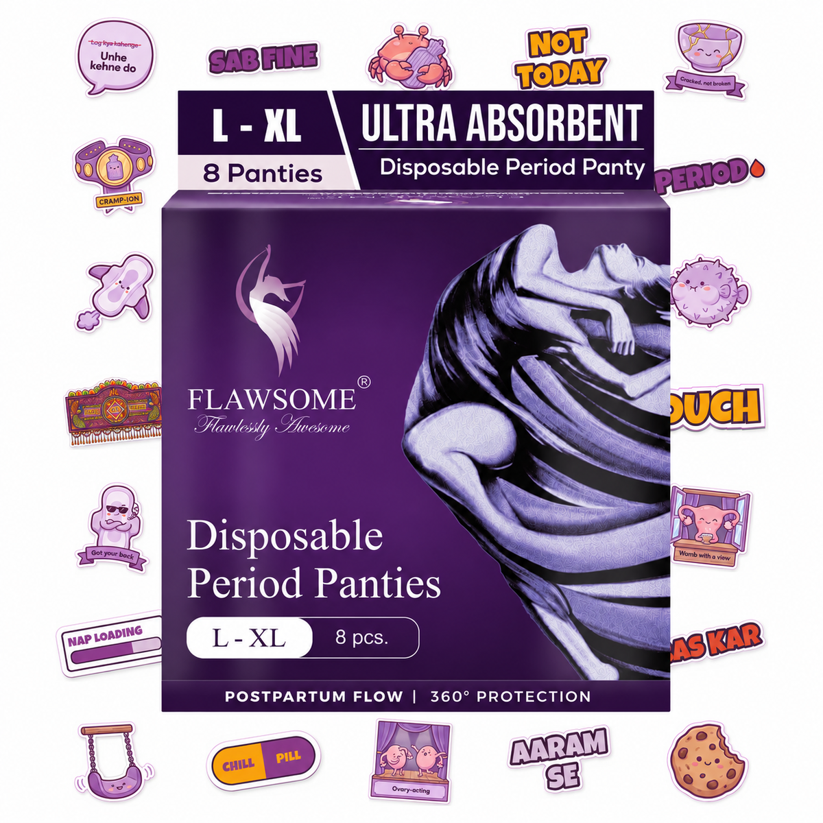 Special Edition - Flawsome Disposable Period Panties (With Sticker Pack)