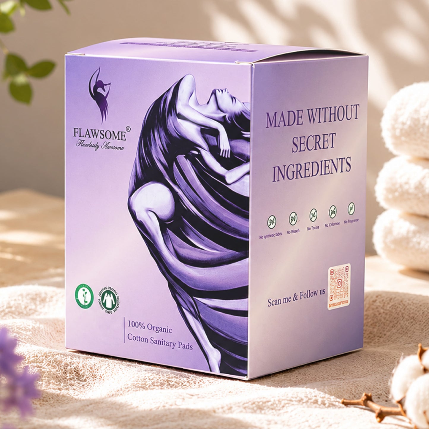 Chemical Free Safe Sanitary Pads (L, Pack of 10) – Rash Free, Gynecologist Certified, Ultra Soft