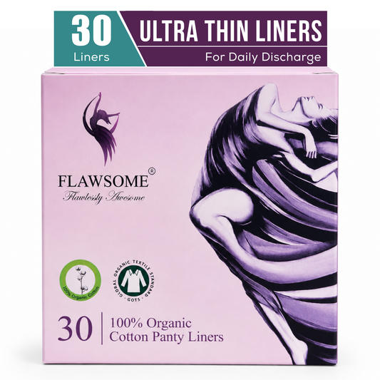 Flawsome - 100% Organic Cotton Panty Liners (Pack of 20/30/60/90)